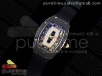 RM07 Ladies Black Ceramic ZF 1:1 Best Edition Black Dial on Black Rubber Strap CRMA2 Clone