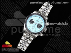 Black Bay Chrono SS ZF 1:1 Best Edition Tiffany Blue Dial on SS Bracelet A7750