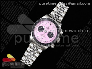 Black Bay Chrono SS ZF 1:1 Best Edition Pink Dial on SS Bracelet A7750