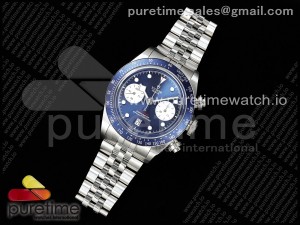 Black Bay Chrono SS ZF 1:1 Best Edition Blue/White Dial on SS Bracelet A7750