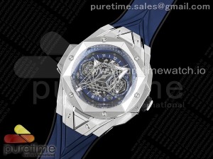 Big Bang Sang Bleu II Chrono SS HRF Best Edition Blue Dial on Blue Gummy Strap A7750