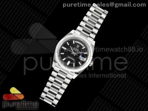 Day Date 40 SS 228236 THBF 1:1 Best Edition Black Crystal Dial on President Bracelet VR3255 V3 (Gain Weight)