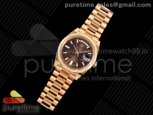 Day Date 40 RG 228235 THBF 1:1 Best Edition Black Crystal Dial on President Bracelet VR3255 V3 (Gain Weight)