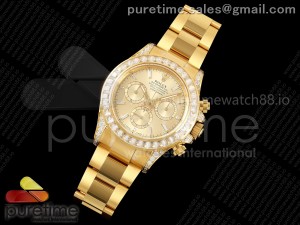 Daytona 126598tbr EWEF 1:1 Best Edition 904L Steel YG Crystal Dial on YG Braclet SH4131