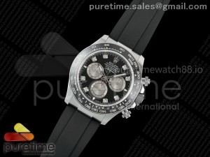 Daytona 126519 QF 1:1 Best Edition Black/Silver Diamonds Dial on Oysterflex Strap QF4131 V10 (Gain Weight)