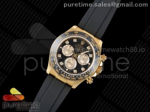 Daytona 126518 QF 1:1 Best Edition Black/YG Diamonds Dial on Oysterflex Strap QF4131 V10 (Gain Weight)