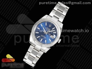 DateJust 41 126334 Clean 1:1 Best Edition 904L Steel Blue Stick Dial on Oyster Bracelet VR3235