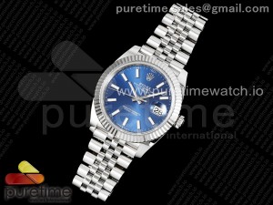 DateJust 41 126334 Clean 1:1 Best Edition 904L Steel Blue Stick Dial on Jubilee Bracelet VR3235