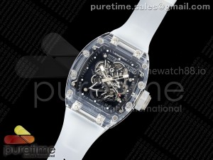 RM055 Crystal SONIC Best Edition Black Inner Bezel Gray Crown on Transparent Rubber Strap RMUL2 Super Clone