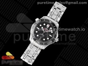 Seamaster Diver 300M TWS 1:1 Best Edition Black Ceramic Black Dial on SS Bracelet A8800