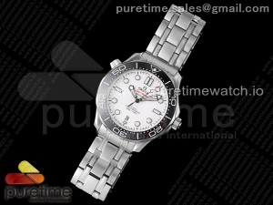 Seamaster Diver 300M TWS 1:1 Best Edition Black Ceramic White Dial on SS Bracelet A8800