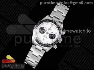 Black Bay Chrono SS TWS 1:1 Best Edition White Dial on SS Bracelet A7750