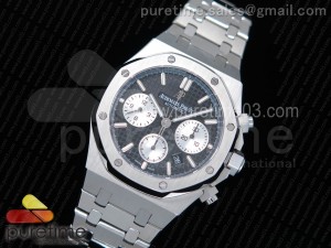 Royal Oak Chronograph SS JHF Best Edition Black/White Dial on SS Bracelet A7750