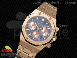 Royal Oak Chronograph RG JHF Best Edition Blue/RG Dial on RG Bracelet A7750