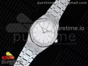 Royal Oak Frosted Gold 33mm SS OMF Best Edition White Dial on SS Bracelet Ronda Quartz