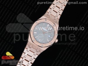 Royal Oak Frosted Gold 33mm RG OMF Best Edition Gray Dial on RG Bracelet Ronda Quartz