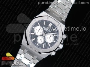 Royal Oak Chrono 26331ST SS OMF 1:1 Best Edition Black/White Dial on SS Bracelet A7750