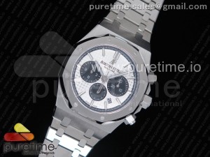 Royal Oak Chrono 26331ST SS OMF 1:1 Best Edition White/Black Dial on SS Bracelet A7750