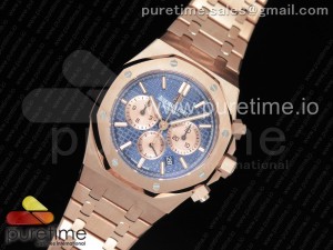 Royal Oak Chrono 26331ST RG OMF 1:1 Best Edition Blue/Gold Dial on SS Bracelet A7750