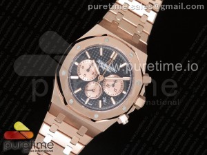 Royal Oak Chrono 26331ST RG OMF 1:1 Best Edition Black/Gold Dial on SS Bracelet A7750