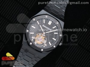 Royal Oak PVD Tourbillon R8F Best Edition Black Sunburst Tapisserie Dial on PVD Bracelet