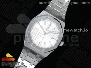 Royal Oak 41mm 15400 SS FKF Best Edition White Textured Dial on SS Bracelet A3120