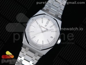 Royal Oak 41mm 15500 SS OMF Best Edition White Textured Dial on SS Bracelet MIYOTA 9015