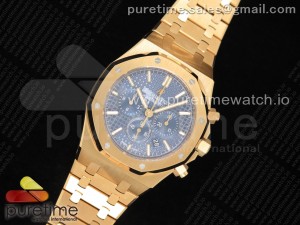 Royal Oak Chrono 26331ST YG OMF 1:1 Best Edition Blue Dial on YG Bracelet A7750