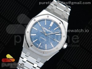 Royal Oak 41mm 15400 SS ZF 1:1 Best Edition Blue Textured Dial on SS Bracelet A3120