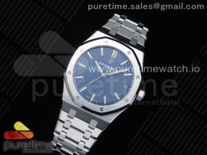 Royal Oak 41mm 15500 SS ZF 1:1 Best Edition Blue Textured Dial on SS Bracelet A4302