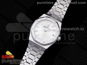 Royal Oak 41mm 15500 SS OMF Best Edition White Textured Dial on SS Bracelet MIYOTA 9015 V2