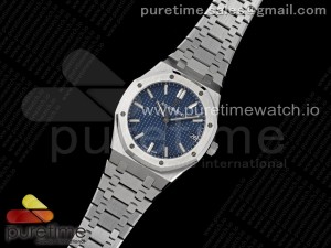 Royal Oak 41mm 15500 SS ZF 1:1 Best Edition Blue Textured Dial on SS Bracelet A4302 V2