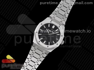 Royal Oak 41mm 15500 SS ZF 1:1 Best Edition Black Textured Dial on SS Bracelet A4302 V2