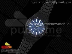 Royal Oak 41mm 15400 DLC ZF 1:1 Best Edition Blue Textured Dial on DLC Bracelet A3120