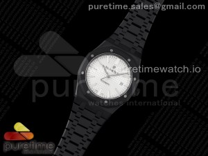 Royal Oak 41mm 15400 DLC ZF 1:1 Best Edition White Textured Dial on DLC Bracelet A3120