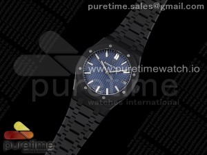 Royal Oak 41mm 15500 DLC ZF 1:1 Best Edition Blue Textured Dial on SS Bracelet A4302 V2