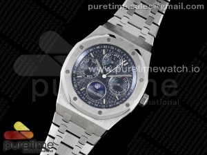 Royal Oak 41mm Perpetual Calendar 26574 SS APSF1:1 Best Edition Blue Dial on SS Bracelet A5134