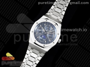 Royal Oak 41mm Perpetual Calendar 26574 SS APSF 1:1 Best Edition Blue Dial on SS Bracelet A5134 (CHS)