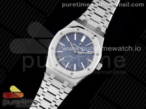 Royal Oak 41mm 15400 SS ZF 1:1 Best Edition Blue Textured Dial on SS Bracelet SA3120 V2 Super Clone