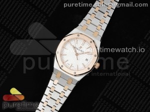 Royal Oak 77351 Ladies SS/RG NTF Best Edition White Dial RG Bezel on SS/RG Bracelet A5800