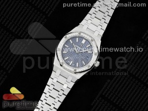 Royal Oak 77351 Ladies SS NTF Best Edition Blue Dial Diamonds Bezel on SS Bracelet A5800