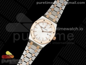 Lady Royal Oak 33mm SS/RG 8F 1:1 Best Edition White Dial on SS/RG Bracelet Swiss Quartz