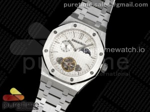 Royal Oak Fake Tourbillon SS ABF White Dial on SS Bracelet A23J (Erotic)