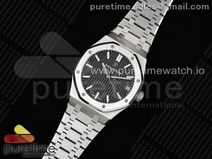 Royal Oak 41mm 15500 SS APSF 1:1 Best Edition Black Textured Dial on SS Bracelet SA4302 Super Clone