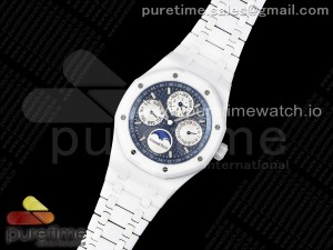 Royal Oak 41mm Perpetual Calendar White Ceramic APSF1:1 Best Edition White Dial on Ceramic Bracelet A5134 V2