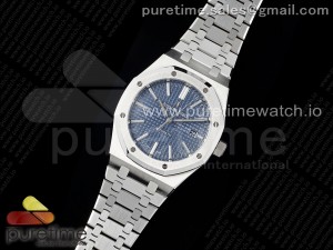 Royal Oak 41mm 15400 SS APSF 1:1 Best Edition Blue Textured Dial on SS Bracelet SA3120 Super Clone V3