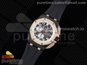 Royal Oak Offshore 2020 44mm APF 1:1 Best Edition RG Bezel on Rubber Strap A3126