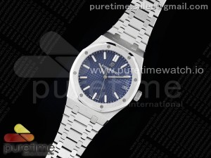 Royal Oak 41mm 15500 SS IPF 1:1 Best Edition Blue Textured Dial on SS Bracelet SA4302 Super Clone