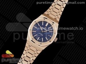 Royal Oak 41mm 15400 RG IPF 1:1 Best Edition Blue Textured Dial on RG Bracelet SA3120 Super Clone