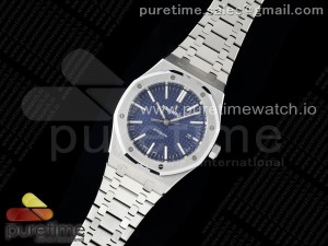 Royal Oak 41mm 15400 SS IPF 1:1 Best Edition Blue Textured Dial on SS Bracelet SA3120 Super Clone